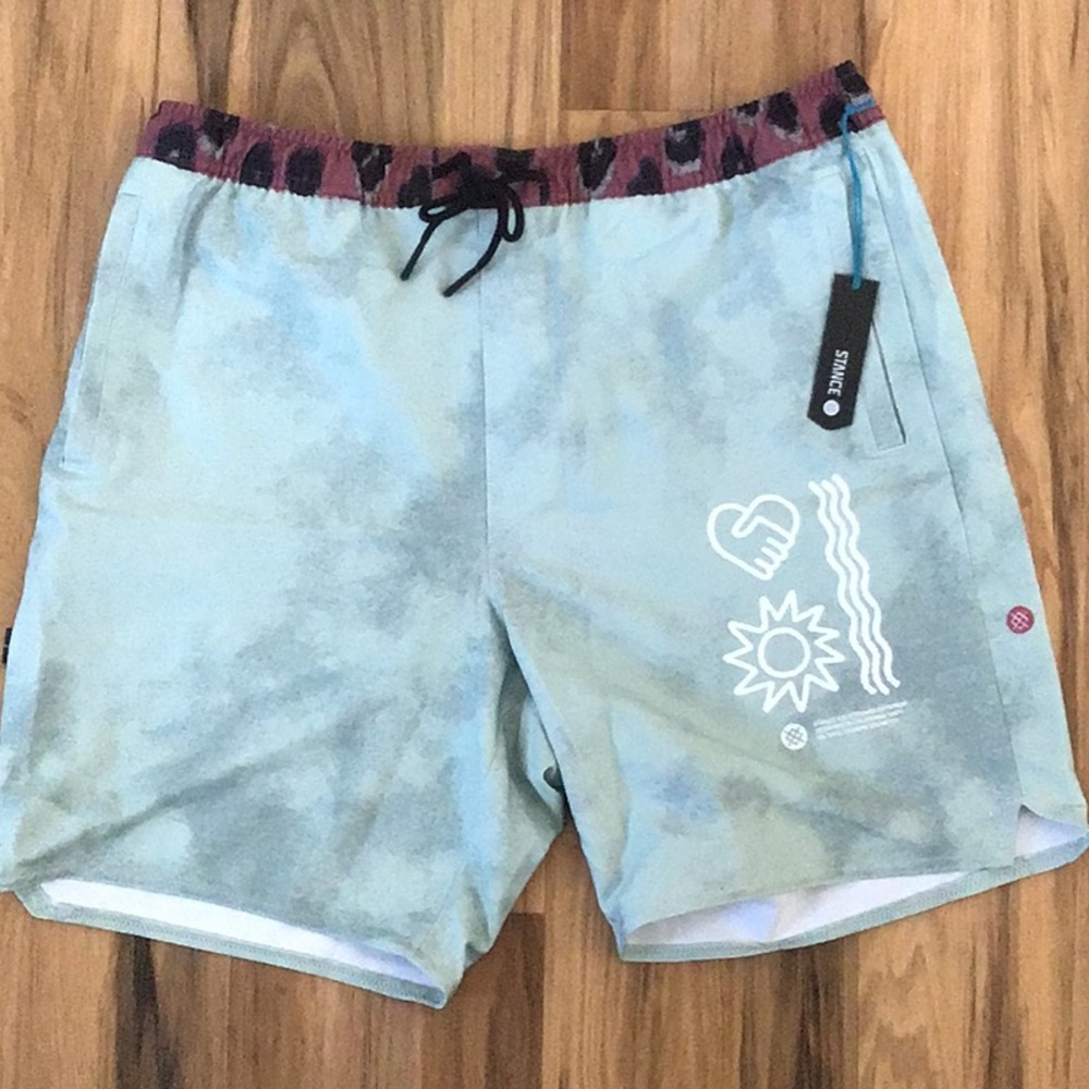 Stance Blue Board Shorts Quick-Dry Swimwear